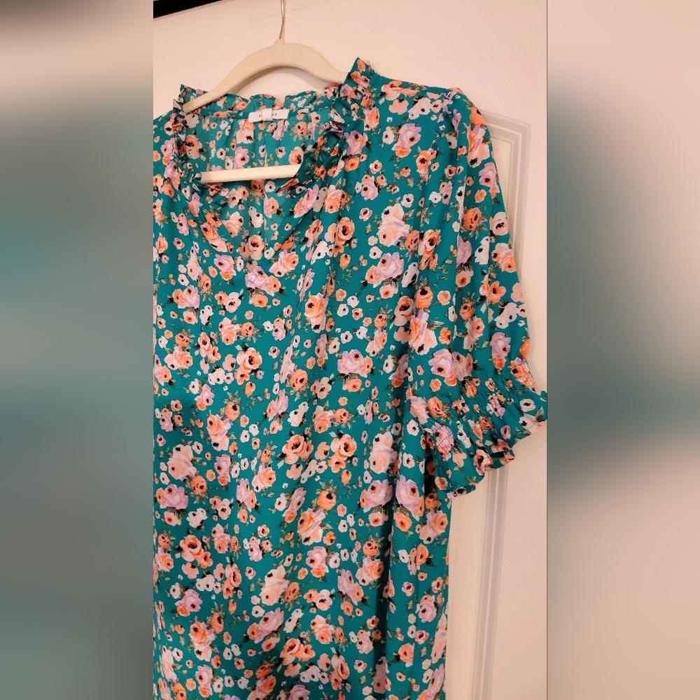 Anthropologie Green Cottagecore Top